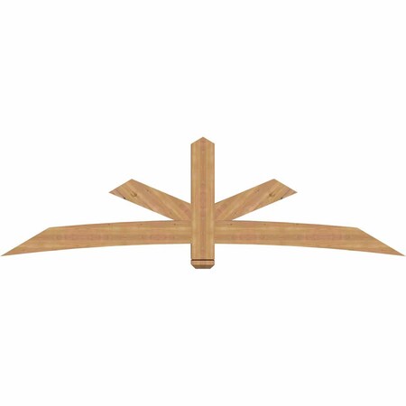 Ekena Millwork Alberta Smooth Timber Gable Bracket, Western Red Cedar, 96"W x 28"H x 5 1/2"D x 5 1/2"F, 7/12 Pitch GBW096X28X0606ALB00SWR